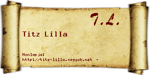 Titz Lilla névjegykártya
